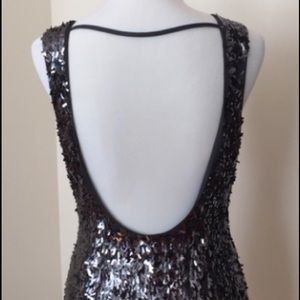 Express NWT small silver sequin backless dress